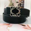 Mode dubbelsidig Lychee Grain Loewe Belt Luxury Men Women Designer Beltbredd 3,8 cm Gold Silver Slooth Buckle Leather Belts