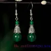 Dangle Küpeler Jade 925 Gümüş Doğal Vintage Gerçek Tılsım Takı Taş Oyma Tahıl Taş Taşları Muska Moda Kadın Aksesuarları