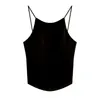 Camisoles Tanks Women Vest Destachable Pads 패딩 슬립 벨레스 등이없는 단색 스파게티 스트랩 O 목 슬림 한 부드러운 아가씨 바닥