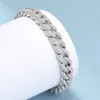 Bracelet à maillons cubains Moissanite pour hommes, plaqué or blanc, 8.5mm, avec certificat Gra, arrivée