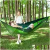 Hammocks Cam Hammock with Mosquito Net Popup Light Portable Parachute Swing Slee Stuff2637550ドロップデリバリーホームガーデンファーニdhnol