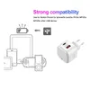 PD 20W Typ C Charger 2 Ports Snabbladdning QC3.0 USB-C Fast Charging Mini Travel Wall Charger Power Adapter för telefon