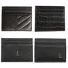 Diseñador Mujer Titulares de tarjetas Hombres Croco Acolchado Caviar Tarjetas de crédito Carteras Mini Wallet286m