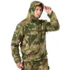 Jaktjackor s-4xl fleece jacka kamouflage varm huva kappa multi-fockets män kvinnor utomhus vandring klättring camping verktyg