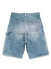 KAPITAL Non Hirata Hohiro Cotton Beading Denim Mens Shorts Loose Relaxed Short Pants Women Casual Jean 240220