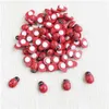 Christmas Decorations 2000Pcs Wooden Beads Ladybird Ladybug Stickers Children Kids Cartoon Toys Painted Adhesive Back Craft Home Par Dhfge