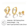Stud Earrings 3Pcs Small Hooped Sets 14K Gold Retro Emo Accessories 925 Sterling Silver Y2K Jewelry Stars Diamond Women Birthday Gift
