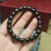Bracelet en perles de bois de santal noir, coupe ronde et droite, pour hommes et femmes, papeterie, perles de prière en bois minimalistes