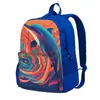 Rucksack, Motiv: Delphin, Abstraktion, Illustration, Herren, Polyester, Fahrradrucksäcke, langlebig, lustig, Schultaschen, Rucksack