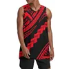 Herrtankstoppar polynesiska tribal tongan totem tatuering Tonga tryck tröja skjorta för män och kvinnor unisex baskethelgs strandfest