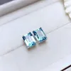 Studörhängen HX Natural Topaz Female Japanese and Korean Simple Personality Square Swiss Sapphire For Gir Jewelry