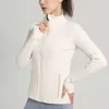 LU-33 Kurtka joga Kobiety definiują trening sportowy płaszcz fitness szybka sucha aktywna odzież sportowa solidna bluza z zapinkiem na bluzę sportową