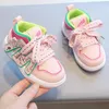 Pink Leather High Top Sneakers Spring Autumn Non-slip Casual Shoes for Kids Sneakers Boys Girls Children Sports Shoes Soft Soled 2024 New Baby Toddler Shoes Size 21-32