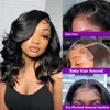 Transparent Lace Front Wigs Body Wave Short Bob Wig For Women PrePlucked 13x6 Human Hair