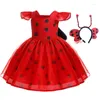 Abiti da ragazza Halloween Cosplay Ragazze vestono tondo con fiocco Decorazione in rete Principessa per 1-6 anni Festa di compleanno per bambini