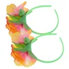 Bandanas 2 Pcs Hawaiian Flower Headband Flowers Hair Accessories For Women Bands Headbands Silk Cloth Headpiece