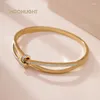 Bangle MOONLIGHT Cross Stainless Steel Bracelet For Female Simple Classic Golden Cubic Zirconia Cuff Wedding Party Jewelry Gift