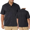 卸売カスタマイズ産業用建設ユニフォーム特大ボタンアップ半袖ワークシャツ男性用のワークシャツ