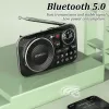 Altoparlanti Radio FM Altoparlante Bluetooth 5.0 Mini radio portatile per anziani HiFi TF/USB Lettore musicale MP3 Supporto per la registrazione delle cuffie Riproduzione