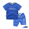 Ensembles de vêtements Enfants Bébé Vêtements d'été Garçons T-shirts Tops Dstring Shorts Casual Sportwear Tenues Drop Livraison Enfants Maternité Dhpq7