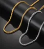 6mm Men039s Gold Necklace Stainless Steel 4mm Silver Chain Simple Design Fashion Show For Hip Hop Jewelry7994430