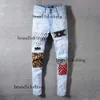 Pantaloni alla moda jeans da uomo refressed خطاب الهيب هوب ثقوب الدراجة النارية الدراجات الدنيم للرجال السراويل السوداء