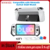 Cases Mooroer Dockable Case for Switch OLED Model TPU PC Protective Case Compatible with Nintendo Switch OLED Bracket Cover Case