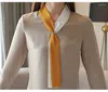 여성용 블라우스 Blusas Mujer de Moda 2024 TIE v-Neck Office Ladies Tops Long Sleeve Women Shirts Chiffon Blouse Womens and B911