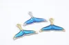 100pcs20mmX18mm enamel blue whale tail charm pendant ocean fish tail charmgold tone silver tone available for craft making9890759