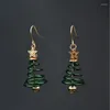Studörhängen 2024 Fashion Star Christmas Tree For Women Screw Design Earring Jewel Girl Gift