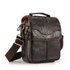 Axelväskor kvalitet original läder manlig casual messenger väska kohud mode cross-body 8 pad tote mochila satchel 144300w