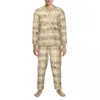 Vêtements de sommeil pour hommes Colorful Music Automne huitième notes aléatoire Impression aléatoire Pyjama surdimensionné sets pour hommes confortable Home Design Suit