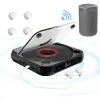 Haut-parleurs Lecteur CD Portable Bluetooth 5.1 haut-parleur stéréo lecteurs CD écran LED 3.5mm lecteur de musique CD avec écouteurs pour voiture de voyage à domicile