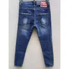 الجينز Strappati Con STEMMA NERO MOTIZZATO MOTO في DENIM LAVATO SLIM