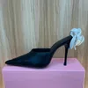 Magda Butrym chaussures Sandales pour femmes de créateurs sexy talons hauts pointus satin un pied pantoufles à talons hauts 11cm fête de luxe chaussures de soirée pour femmes chaussures de mariage