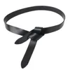 Alta qualidade longo cintos de couro nó design diy fivela cinta moda cintura couro real atada cinto feminino acessórios 240219