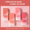 Lip Gloss 3 PCs Conjunto Laca Veludo Batom Matte Pequeno Laranja Leite Chá Cameo Marrom