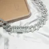 2024 925 Silver Cuban Chain Diamond Hand Make Iced Out Men's Cuban Chain Link Moissanite Diamond