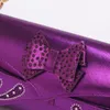 Robe chaussures 2024 est vente violet couleur plate-forme conception peep toe dames sac assorti ensemble pour femmes matures pompe de fête