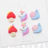 Charms 10pcs Kawaii Mini jednorożca grzybowa żywica płaska kreskówka urocza wisiorek do bransoletki biżuterii Make W198