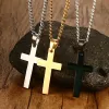 Mens rostfritt stål Cross Pendant Halsband Män religion Faith Crucifix Charm Titanium Steel Chain for Women Fashion Jewelry Gift 2024224