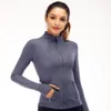 lu-89 schlanke, schnell trocknende, elastische Stehkragen-Reißverschlussjacke für Laufen, Fitness, Sport, Damen-Yoga-Jacke Lululemom