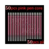 Máquina de tatuagem Hine 50pcs rosa tatuagem marcador caneta sobrancelha branca sobrancelha para maquiagem permanente sobrancelhas lábio scribe ferramenta pmu acessório suppli dhwrt