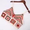 Camisoles & Tanks Women Knit Crochet Embroidery Colorblock Geometric Mini Vest V-Neck Crop Top Beach Holiday Camisole 10CF