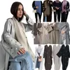 Abbigliamento etnico Eid Party Marocco Aperto Abaya Donne musulmane Ricamo Kimono Maxi Abito Turchia Arabo Abito islamico Dubai Ramadan Caftano