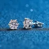 Stud Earrings GRA Moissanite Lab Diamond 14K White Gold Plated Sterling Silver Earring For Women Men Lovers Ear 1ct 2ct 4ct3280