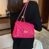 Corrente de grade de diamante colorida pequena para mulheres 2022 verão nova bolsa crossbody de textura moderna e bolsa de ombro elegante 75% vendas diretas da fábrica