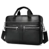 BRECHUSES Business Men's Large Tote Bag äkta läder Messenger Bags Laptop Portfölj Kontor för män 20211284W