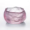 Bicchieri da vino 1 set tazza da tè rosa in vetro fatto a mano giapponese prima tazza di tè Snow Master