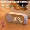 Altoparlante da scrivania Orologio Altoparlante Bluetooth Radio FM Sveglia Suono HiFi HD Schermo a specchio Supporto Scheda TF per orologio da camera 240223